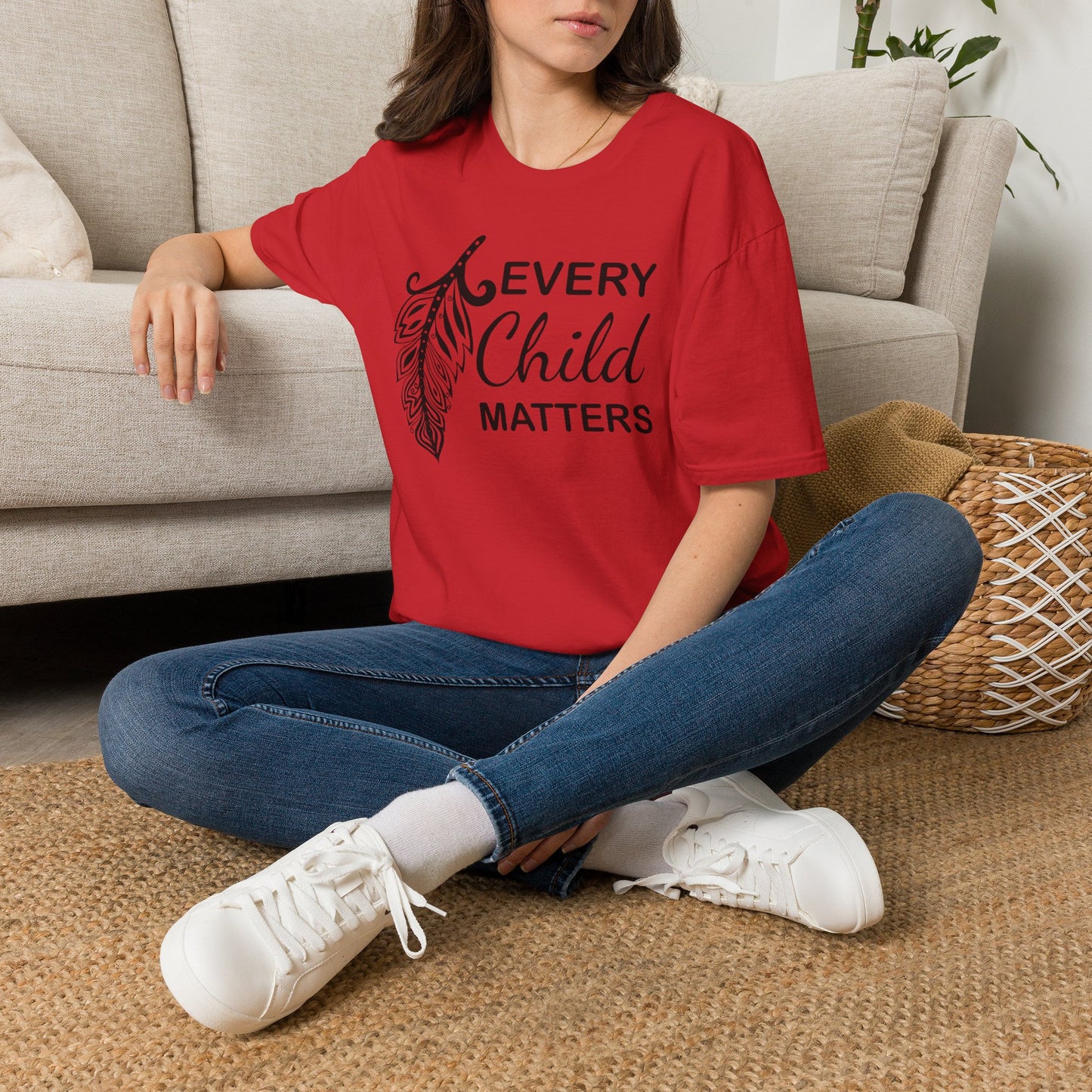 Every Child Matters T-Shirt — Indigenous Awareness Feather Tee