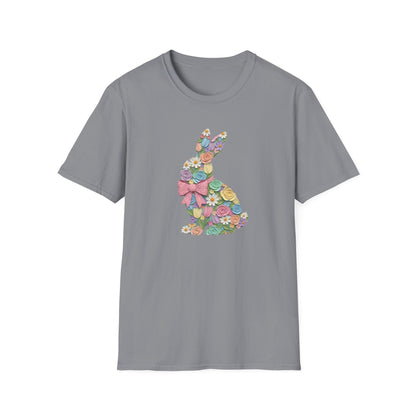 Floral Bunny T-Shirt — Pastel Spring Rabbit Tee