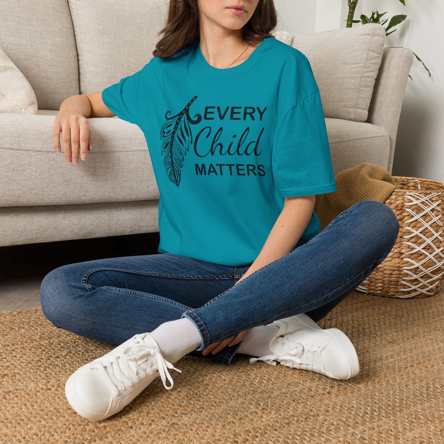 Every Child Matters T-Shirt — Indigenous Awareness Feather Tee