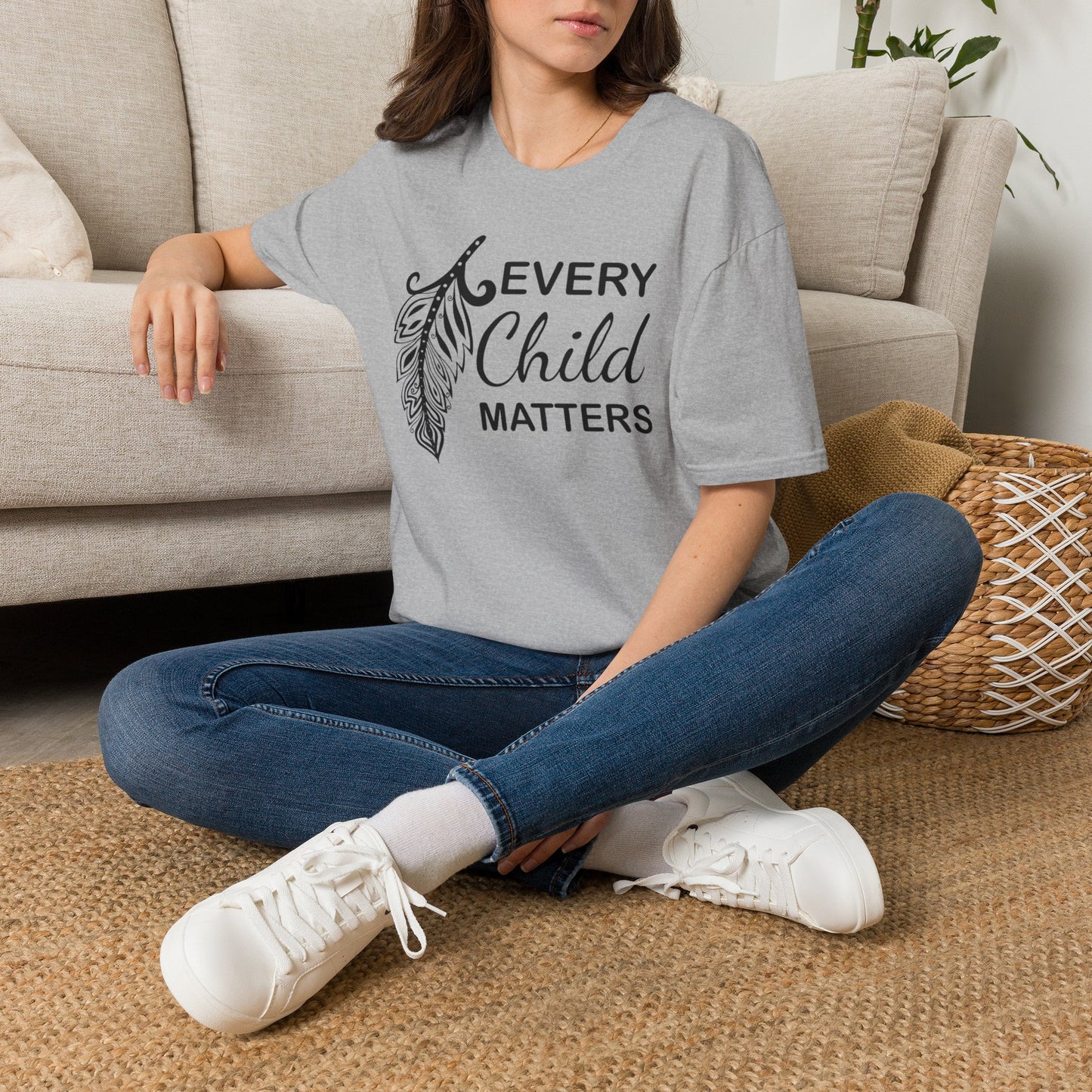 Every Child Matters T-Shirt — Indigenous Awareness Feather Tee