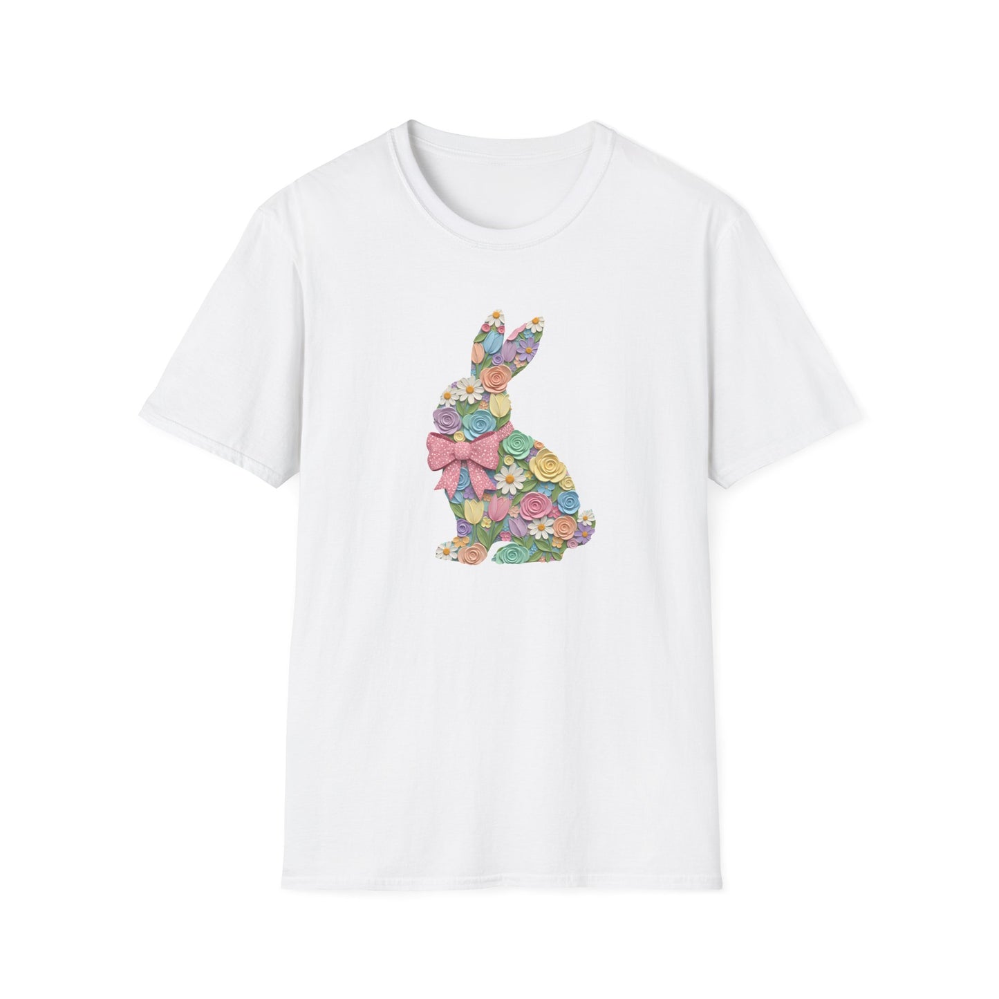 Floral Bunny T-Shirt — Pastel Spring Rabbit Tee