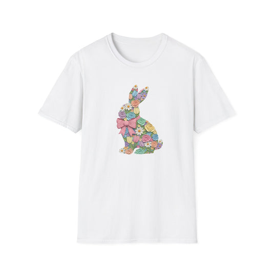 Floral Bunny T-Shirt — Pastel Spring Rabbit Tee