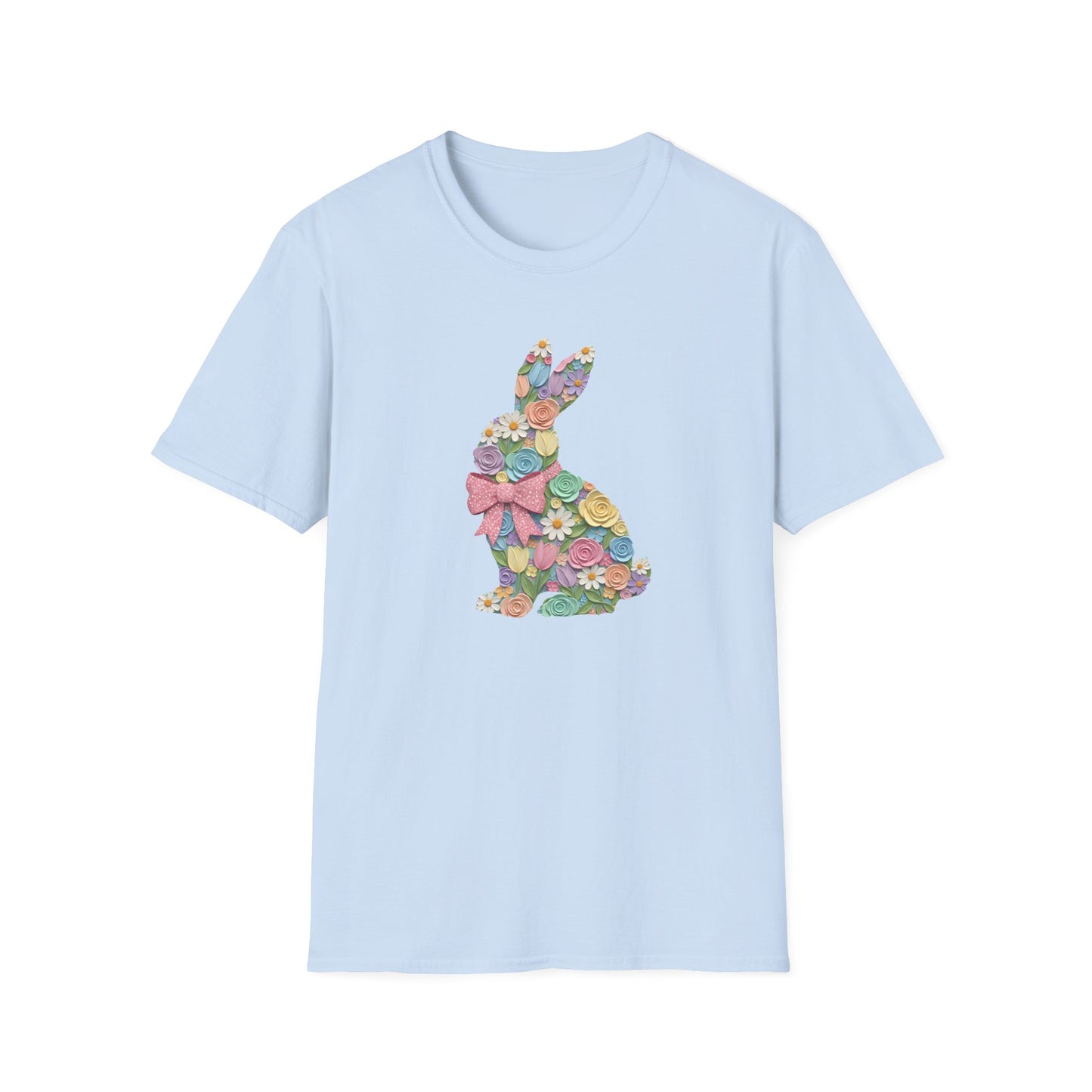 Floral Bunny T-Shirt — Pastel Spring Rabbit Tee