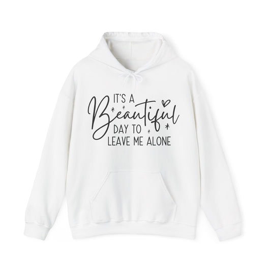 Hoodie — "It's a Beautiful Day to Leave Me Alone" Cozy Graphic Pullover