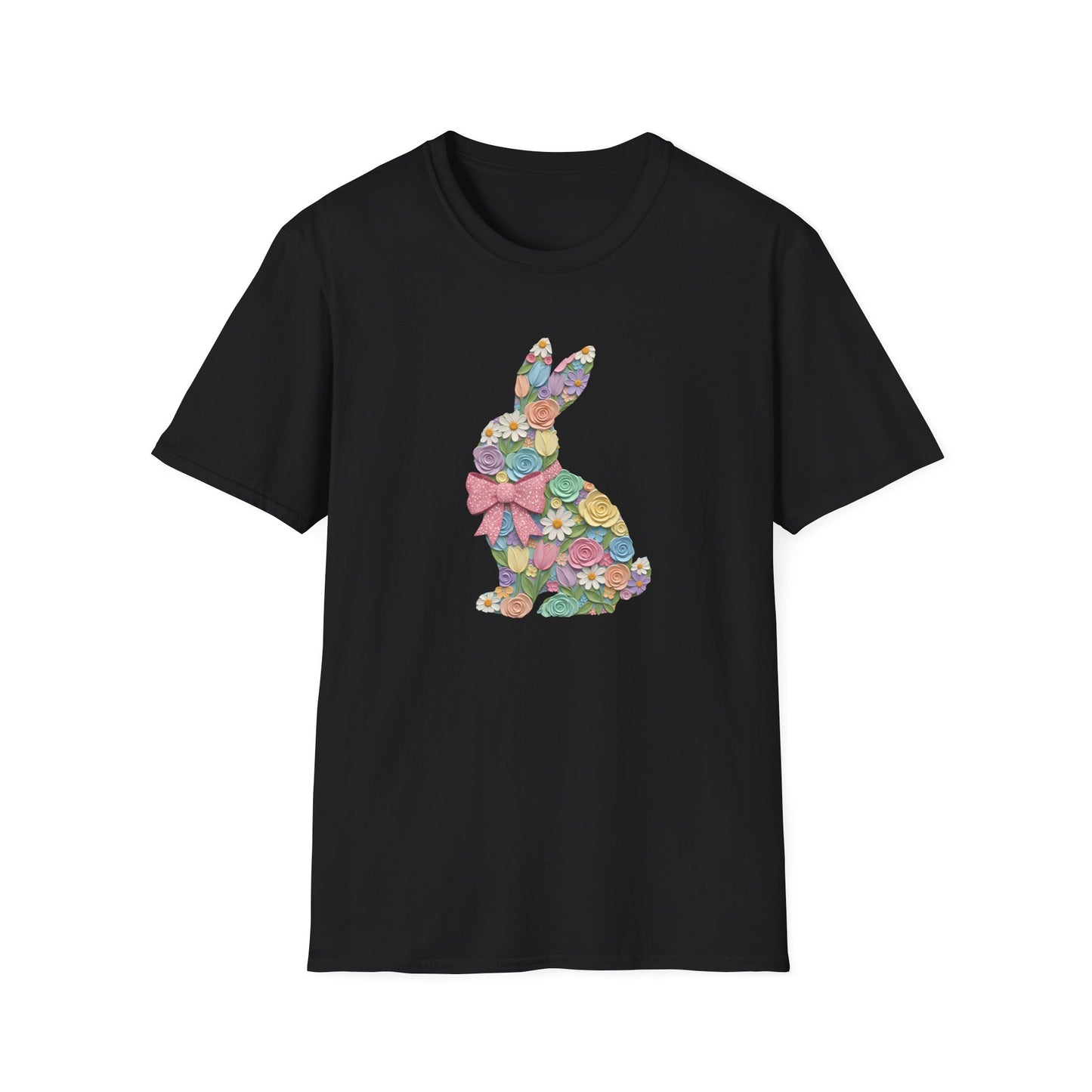 Floral Bunny T-Shirt — Pastel Spring Rabbit Tee