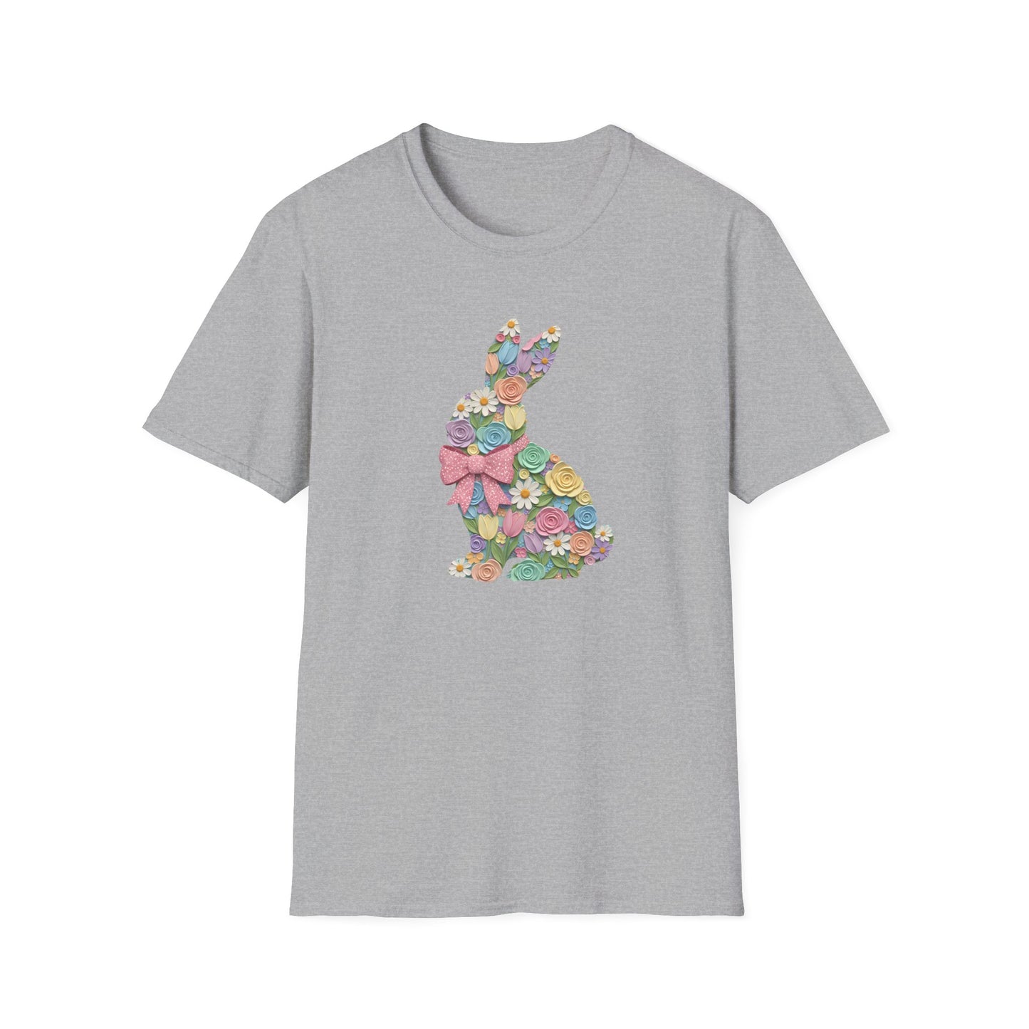 Floral Bunny T-Shirt — Pastel Spring Rabbit Tee