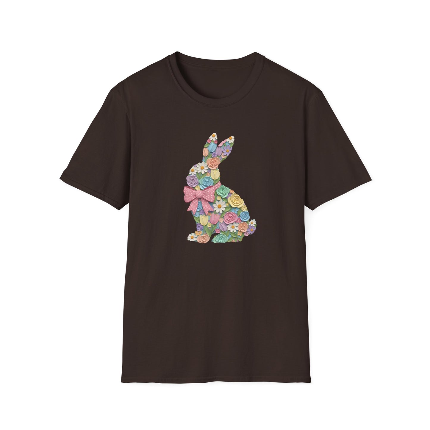 Floral Bunny T-Shirt — Pastel Spring Rabbit Tee