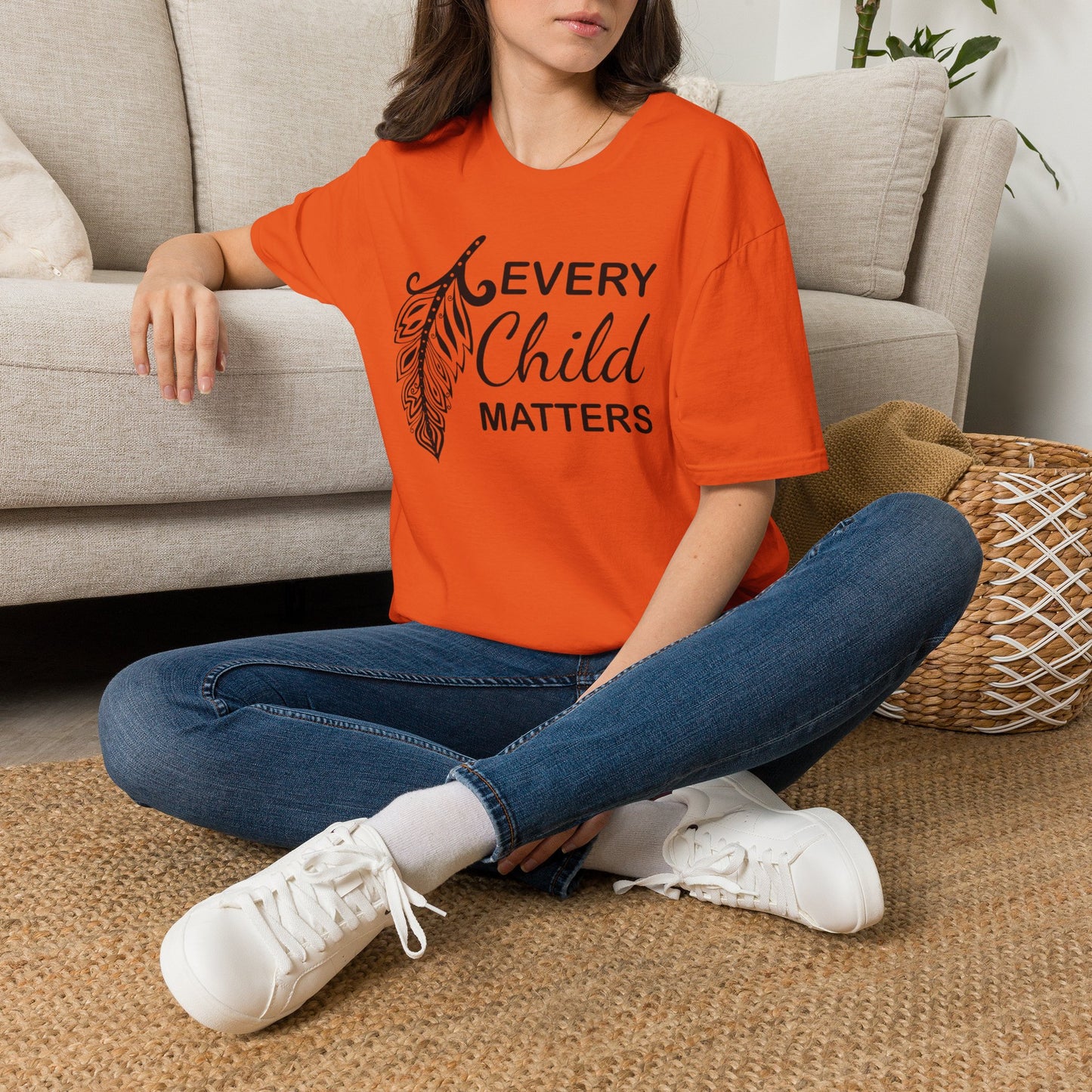 Every Child Matters T-Shirt — Indigenous Awareness Feather Tee