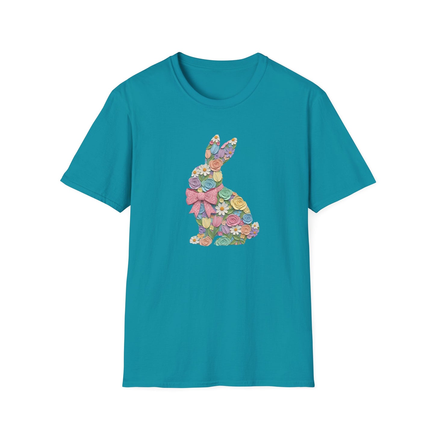 Floral Bunny T-Shirt — Pastel Spring Rabbit Tee