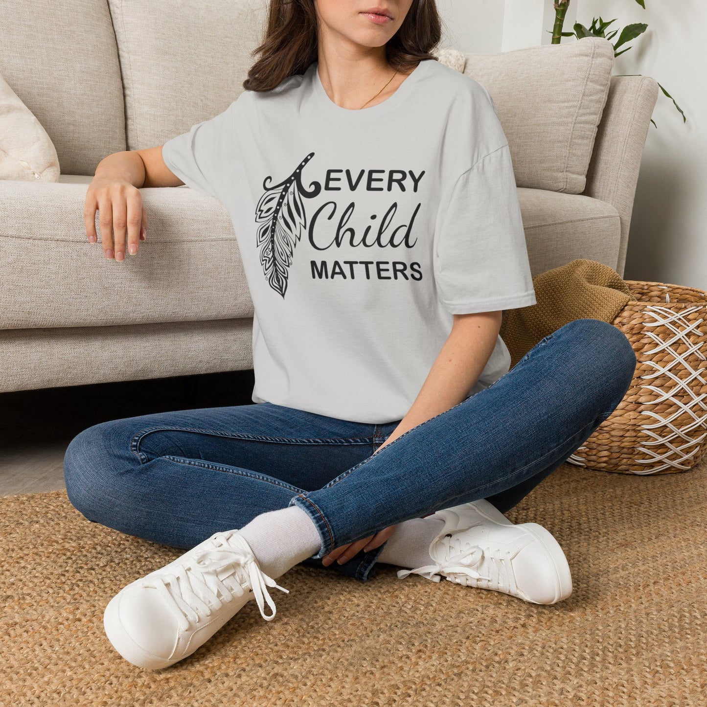 Every Child Matters T-Shirt — Indigenous Awareness Feather Tee