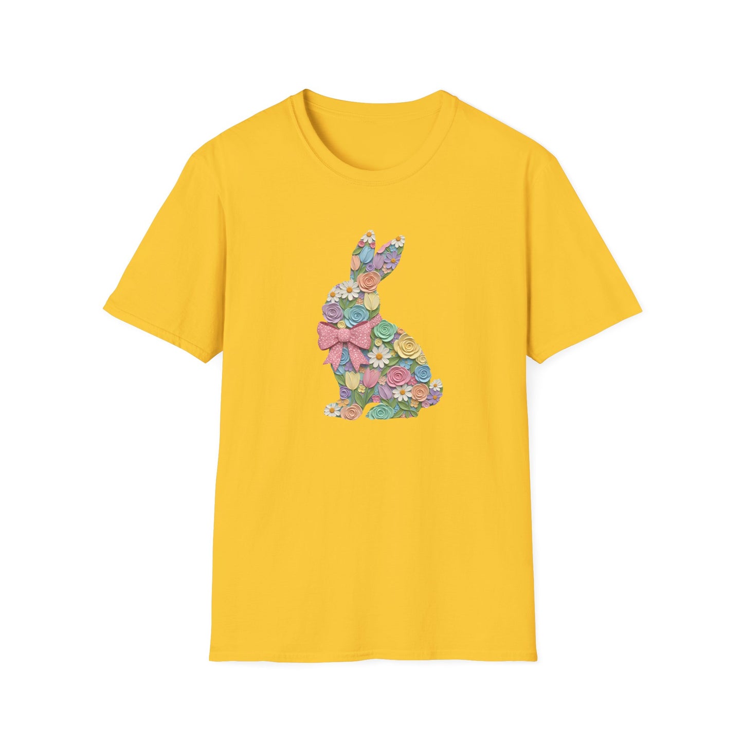Floral Bunny T-Shirt — Pastel Spring Rabbit Tee