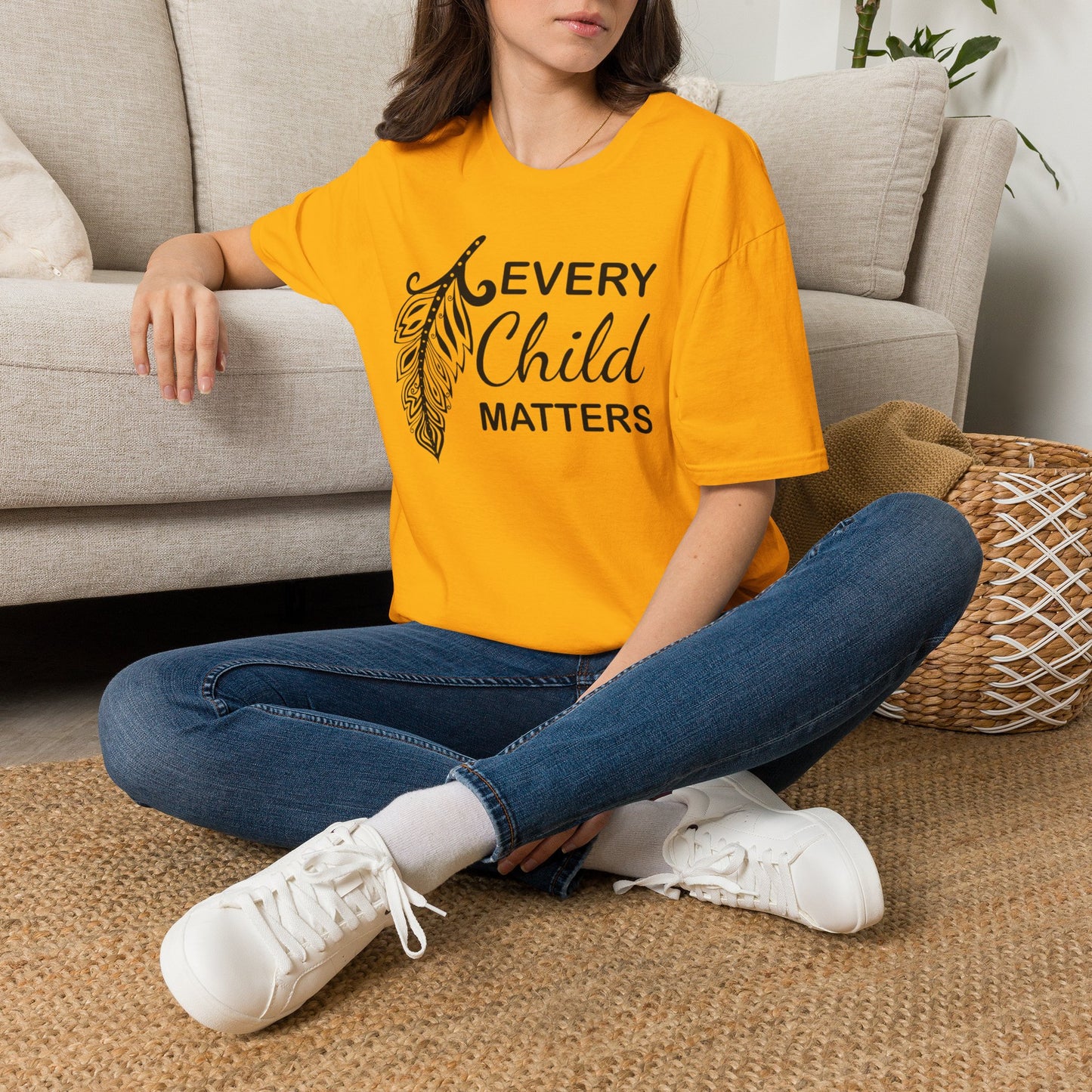 Every Child Matters T-Shirt — Indigenous Awareness Feather Tee