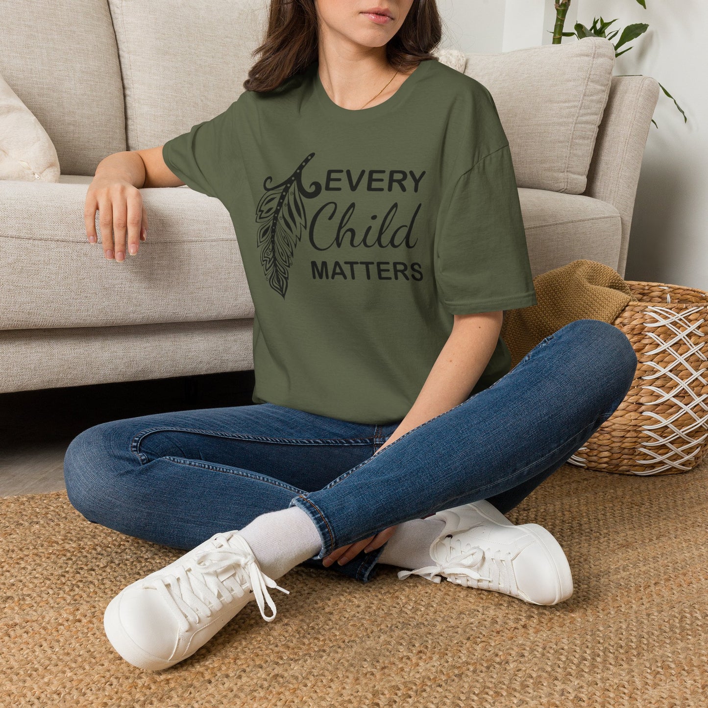 Every Child Matters T-Shirt — Indigenous Awareness Feather Tee