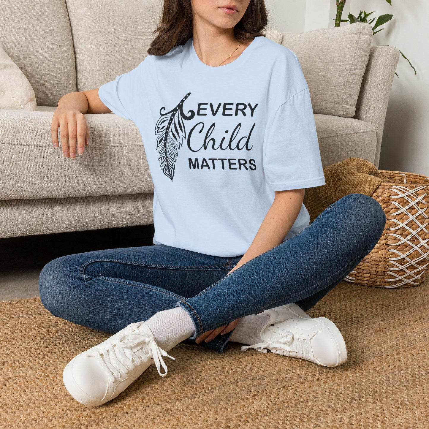 Every Child Matters T-Shirt — Indigenous Awareness Feather Tee