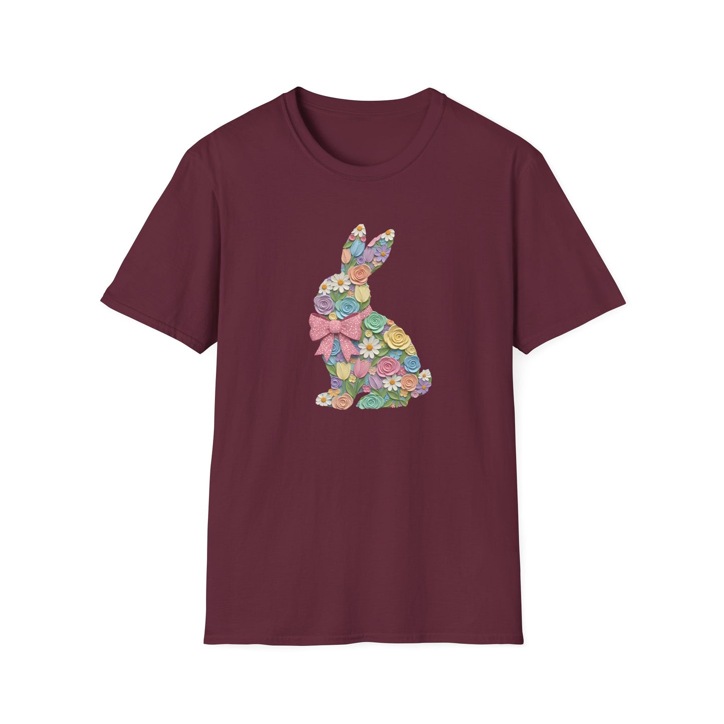 Floral Bunny T-Shirt — Pastel Spring Rabbit Tee