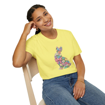 Floral Bunny T-Shirt — Pastel Spring Rabbit Tee