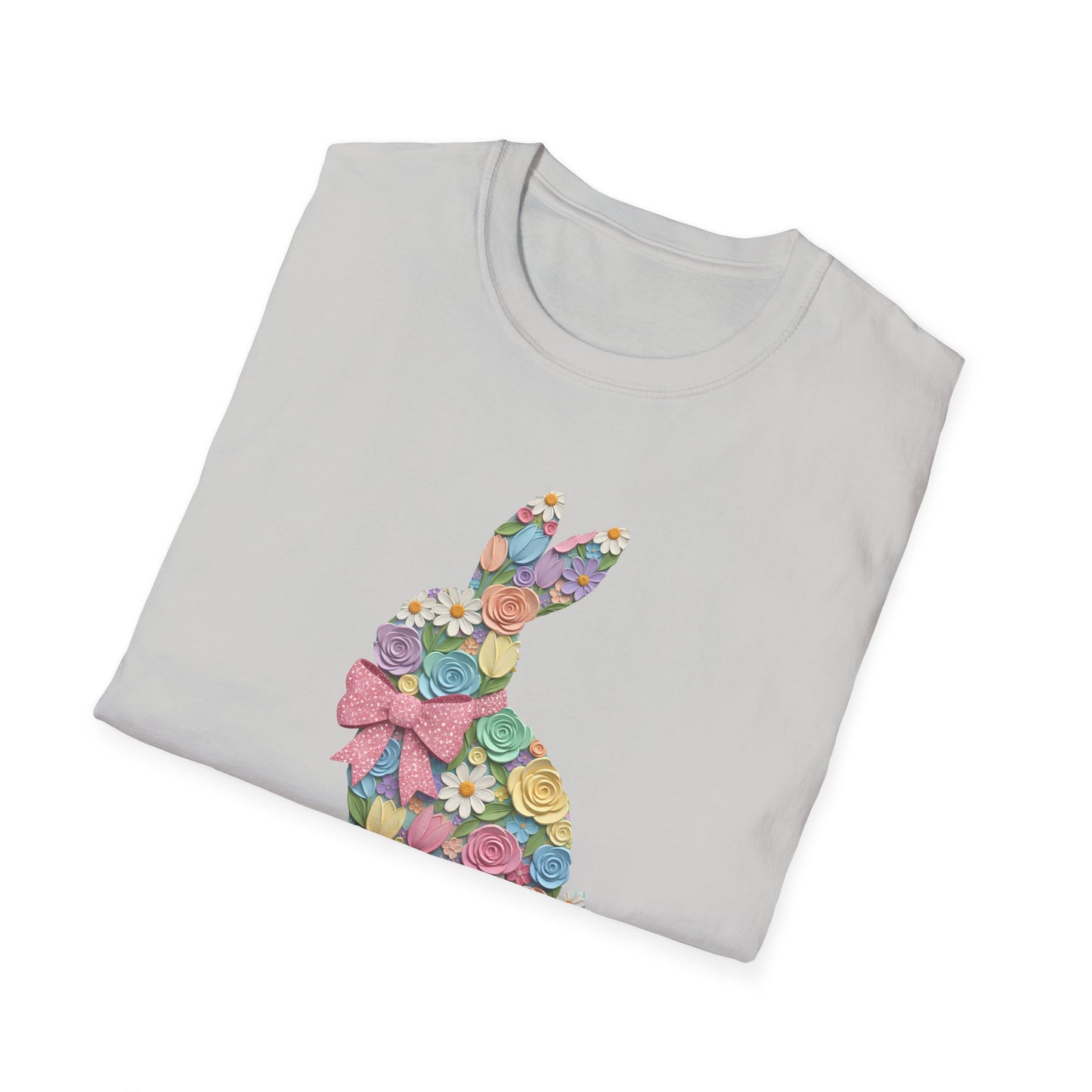 Floral Bunny T-Shirt — Pastel Spring Rabbit Tee