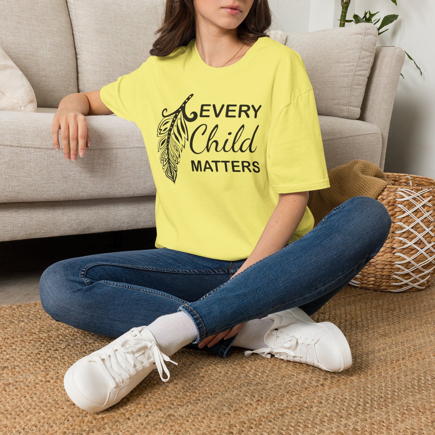 Every Child Matters T-Shirt — Indigenous Awareness Feather Tee