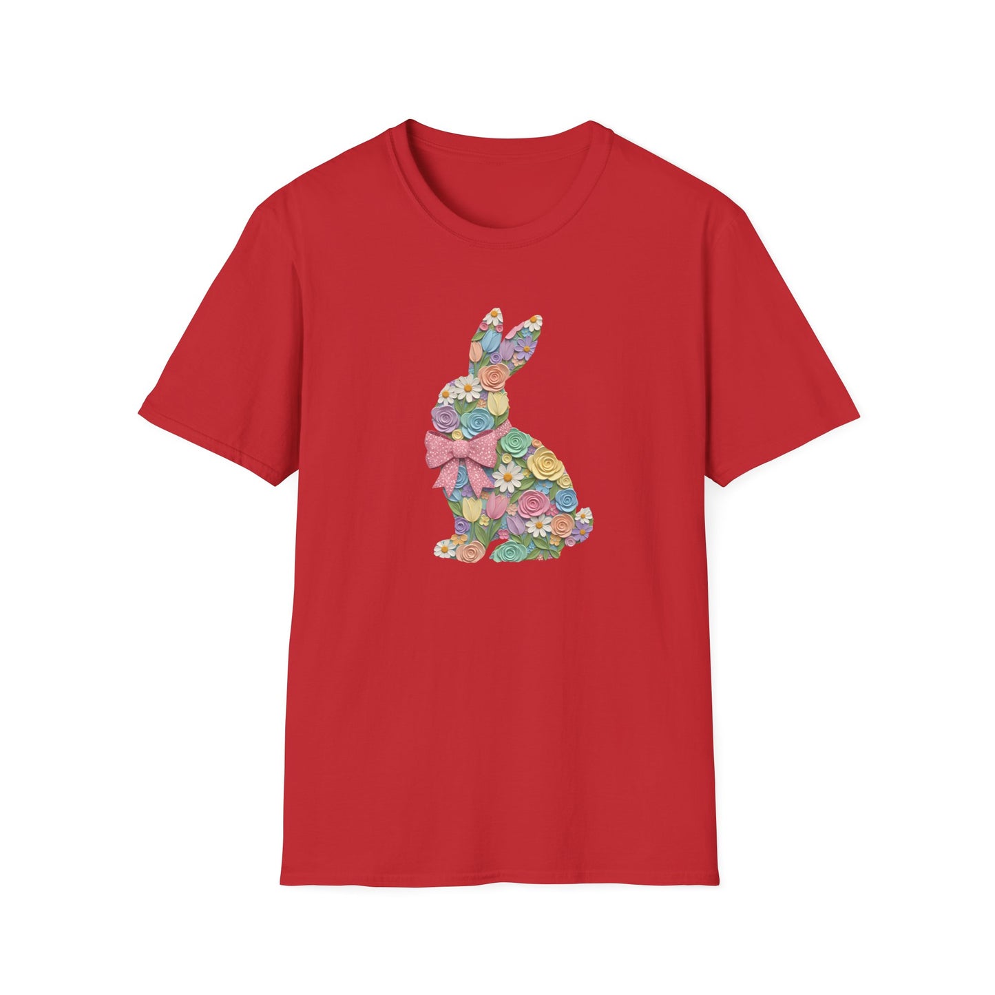 Floral Bunny T-Shirt — Pastel Spring Rabbit Tee