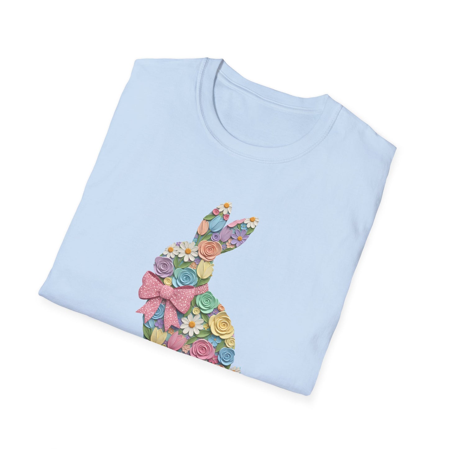 Floral Bunny T-Shirt — Pastel Spring Rabbit Tee