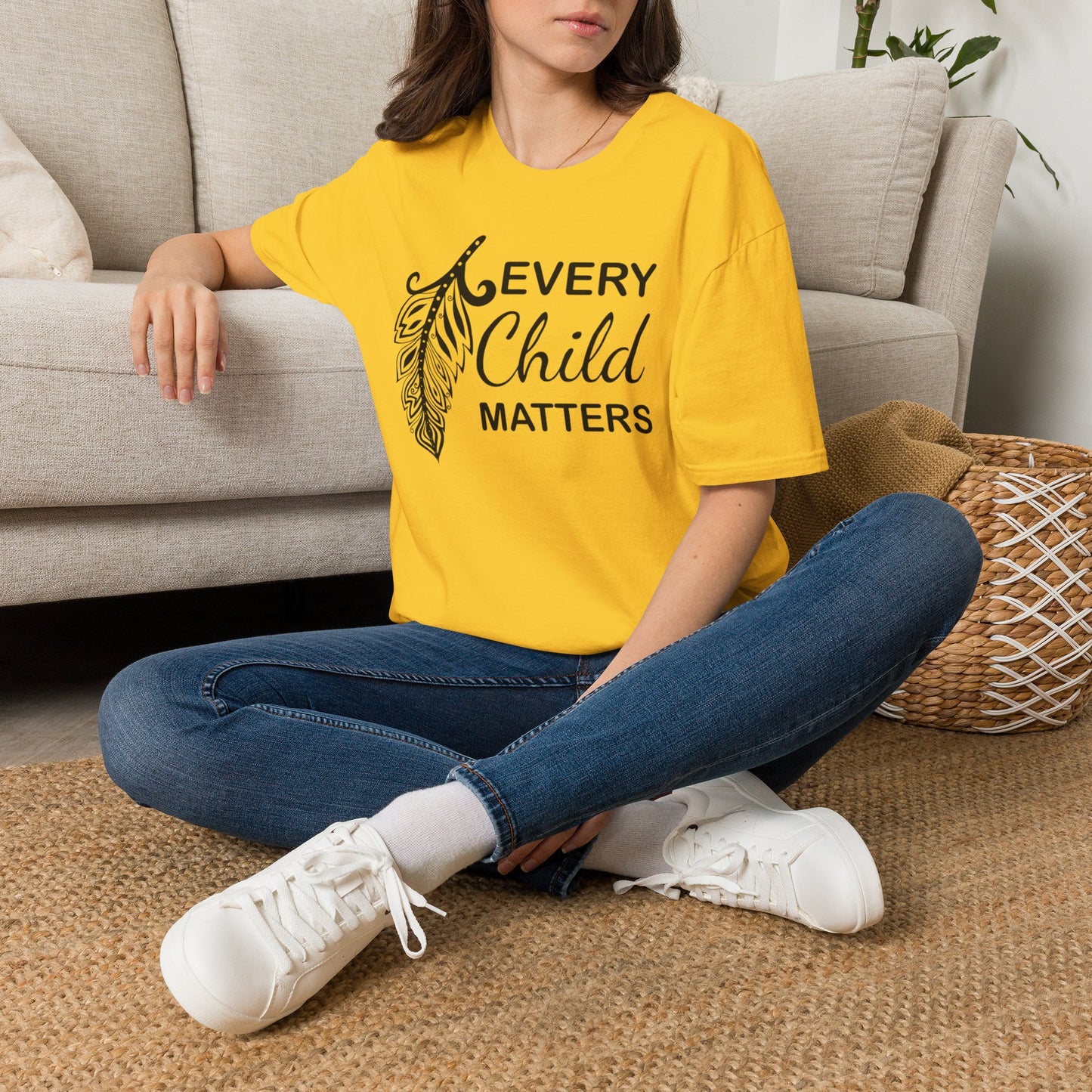 Every Child Matters T-Shirt — Indigenous Awareness Feather Tee