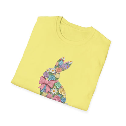 Floral Bunny T-Shirt — Pastel Spring Rabbit Tee