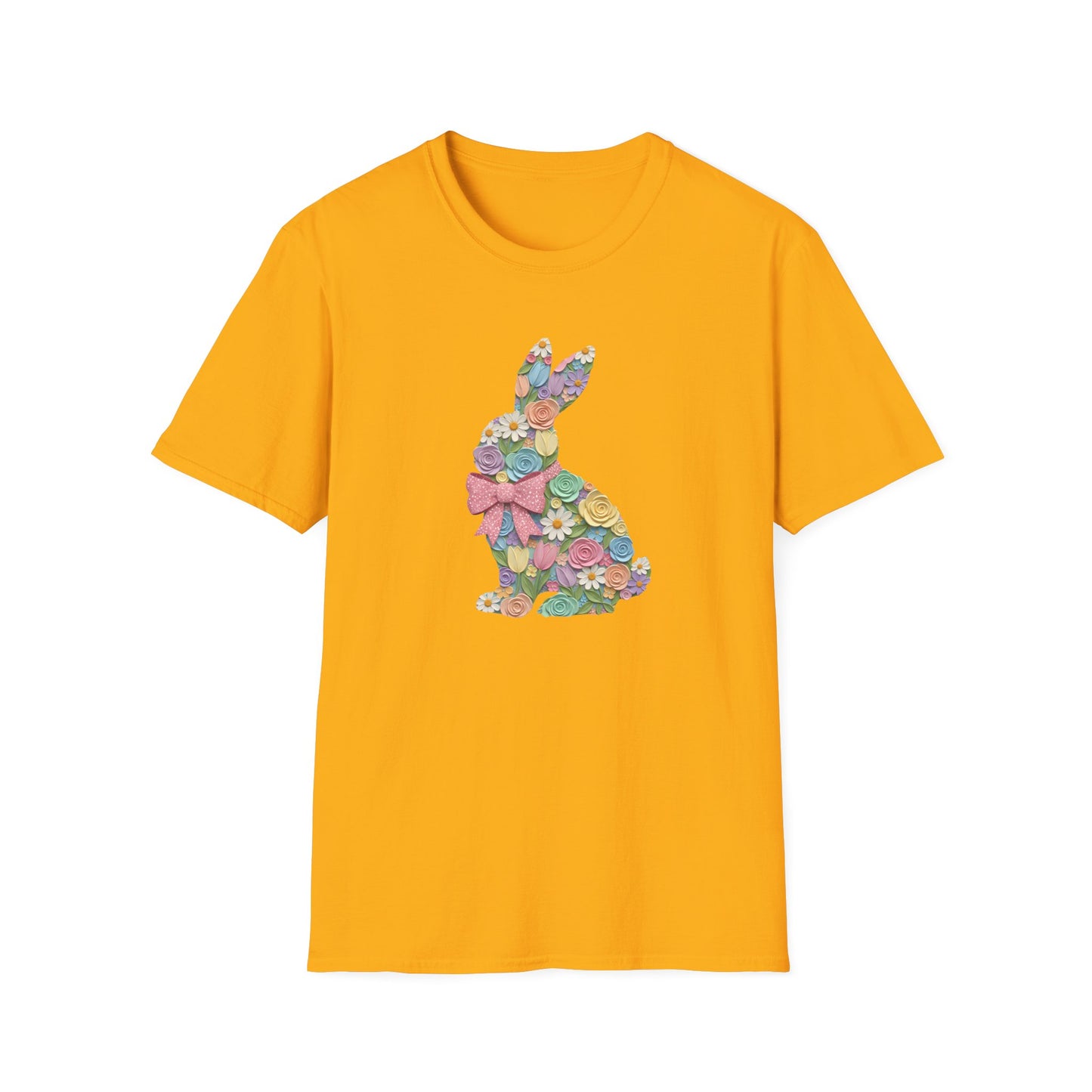 Floral Bunny T-Shirt — Pastel Spring Rabbit Tee
